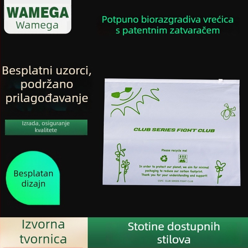 Prozirne plastične vrećice za pakiranje sa zatvaračem, potpuno razgradive PLA vrećice za odjeću