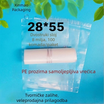 PE samoljepljive vrećice za odjeću, 28 x 55 cm, debljina 0,08 mm, 100 kom., prozirne