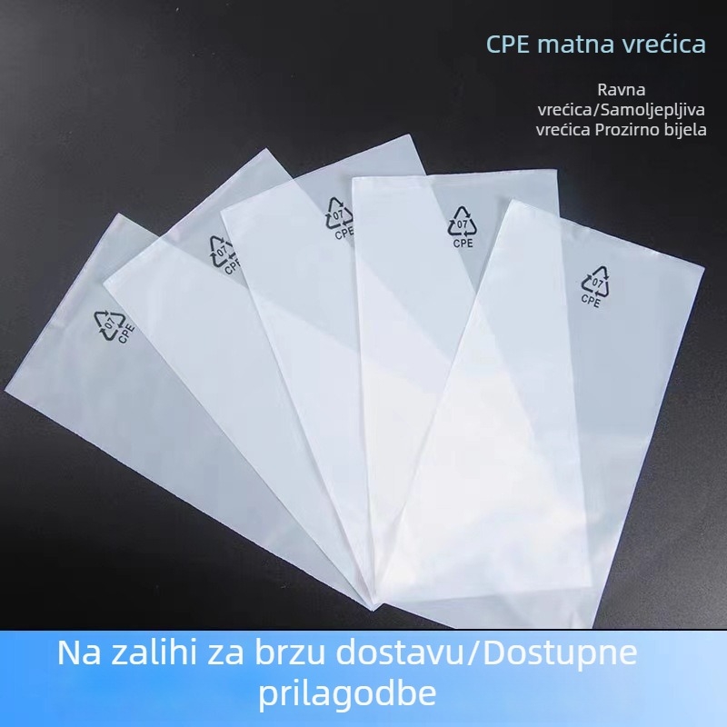 Antistatična mliječno-bijela CPE matirana vrećica sa ravnim otvorom, samoljepljiva, debela, za punjač za mobitel