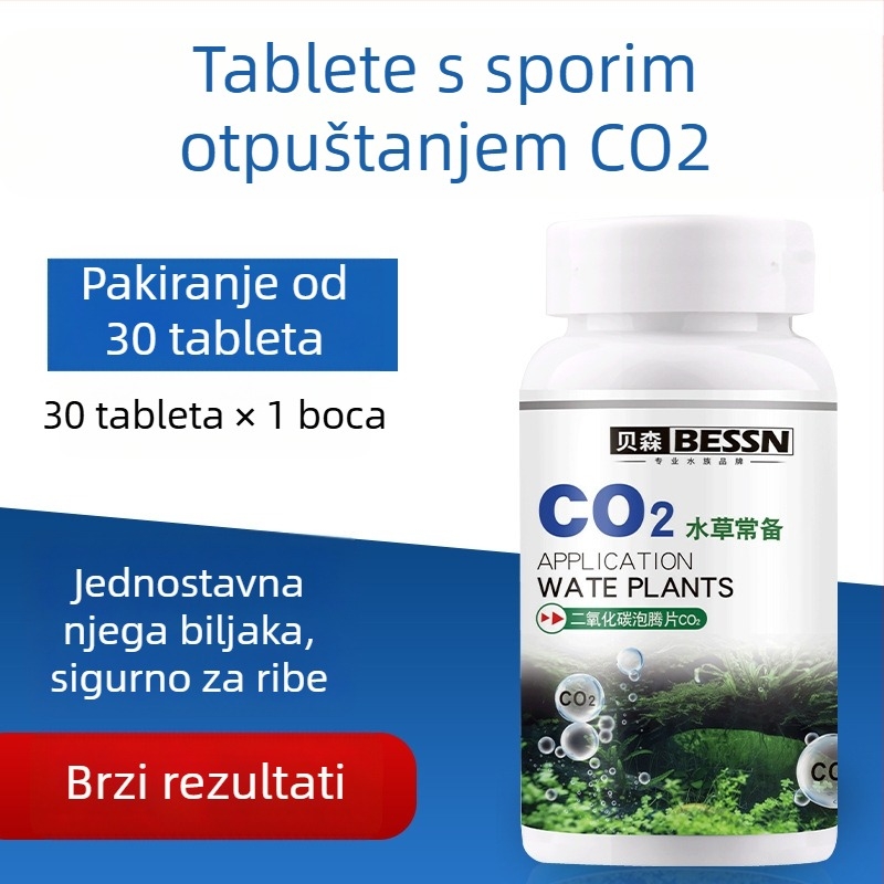 CO2 tablete s postupnim oslobađanjem za akvarij, efervencijske tablete za zamjenu CO2 generatora