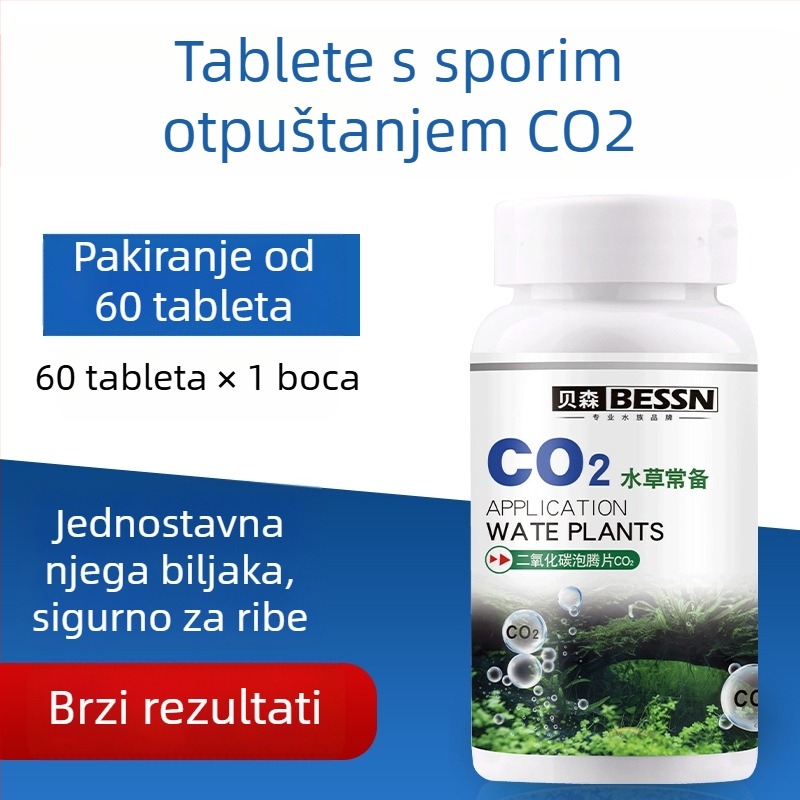 CO2 tablete s postupnim oslobađanjem za akvarij, efervencijske tablete za zamjenu CO2 generatora