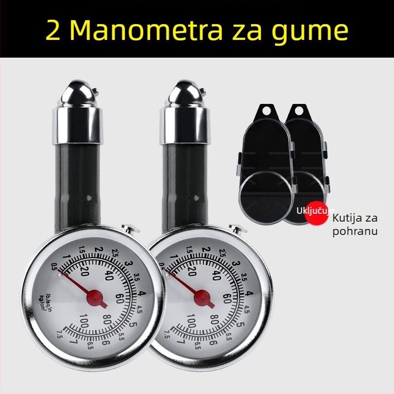 Visoko precizan manometar za tlak u gumama, s glavom za dofuk, automobilni mjerač tlaka, pištolj za zrak, mlaznica za nadopunu