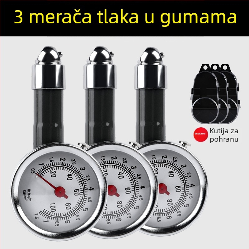 Visoko precizan manometar za tlak u gumama, s glavom za dofuk, automobilni mjerač tlaka, pištolj za zrak, mlaznica za nadopunu