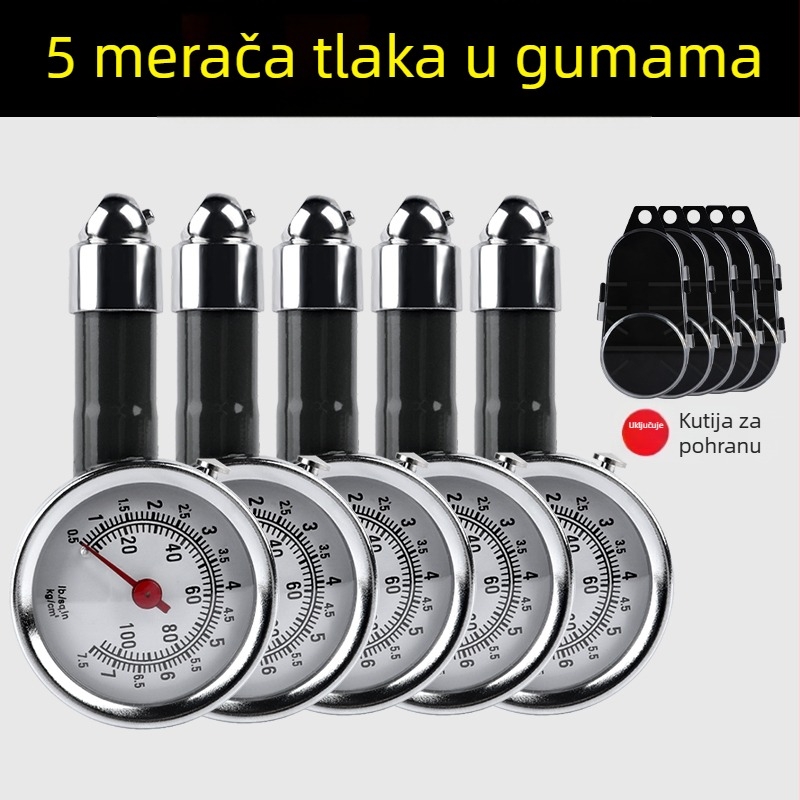 Visoko precizan manometar za tlak u gumama, s glavom za dofuk, automobilni mjerač tlaka, pištolj za zrak, mlaznica za nadopunu