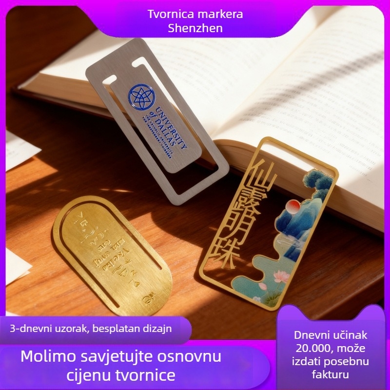 Personalizirana značka za stranice u kineskom stilu od nehrđajućeg čelika, izrezan dizajn, obojeni metal s resicom