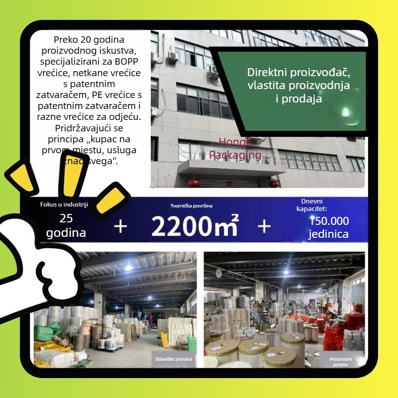 OPP samoljepiva vrećica za odjeću – prozirna plastična folija