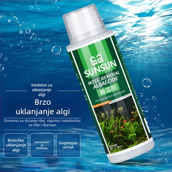 Uklanjivač alg i mahovine za akvarij – siguran za ribe, uklanja zelene i smeđe alge te crne dlakavice algi