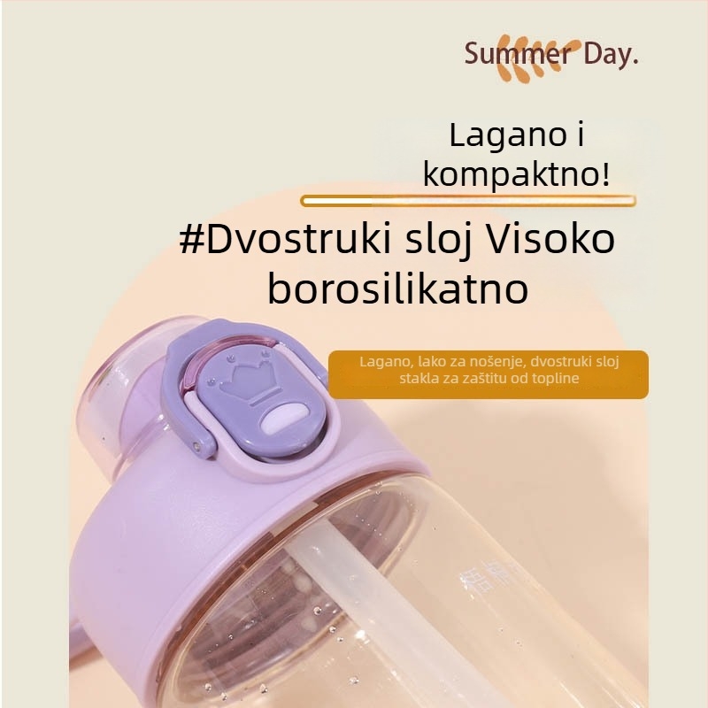 Boca za vodu s velikim kapacitetom, modernog dizajna, pogodna za sport, za muškarce, žene i studente, s ručkom