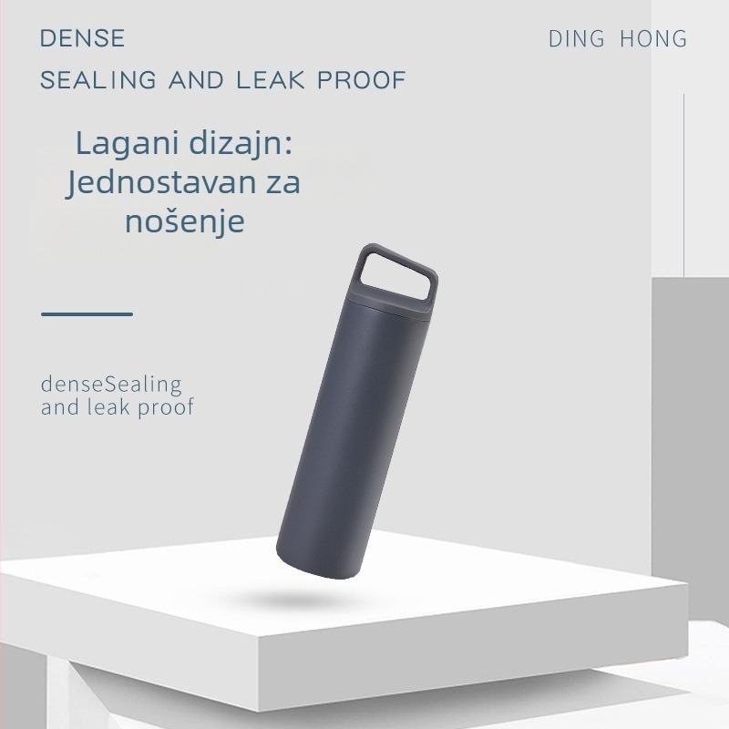 Izolirana čaša s držalom, velika kapaciteta, ravnog cilindričnog oblika, unutarnji 304, vanjski 201, vakuumska izolacija