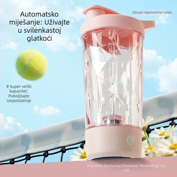 Prijenosna čaša za proteinski shake s ugrađenom baterijom i automatskim punjenjem – pogodna za kavu i proteinski shake