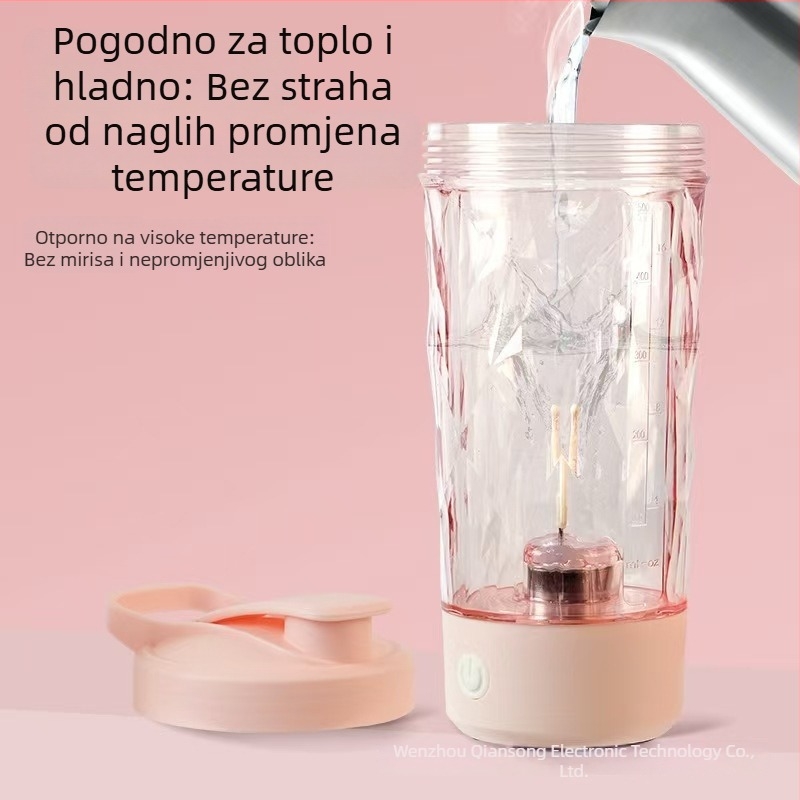 Prijenosna čaša za proteinski shake s ugrađenom baterijom i automatskim punjenjem – pogodna za kavu i proteinski shake