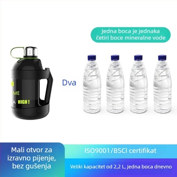 Ljetna studentska vanjska boca za vodu za fitness, velika kapaciteta, prehrambena PET boca s prilagođenim logotipom