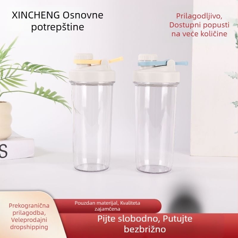 Prijenosna plastična sportska boca 700 ml s logotipom, shaker za milkshake i proteinski prah