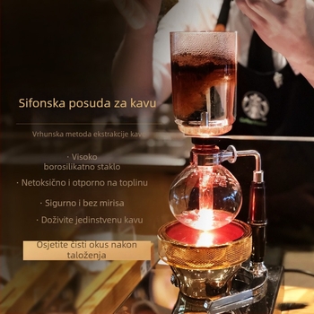 Set sifonskog kavomata, ručni, za kućnu upotrebu, borosilikatno staklo otporno na toplinu