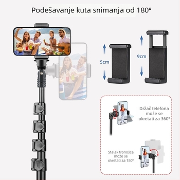 Podni stativ za mobitel s podesivim fleksibilnim vratom, prijenosni foto-stativ