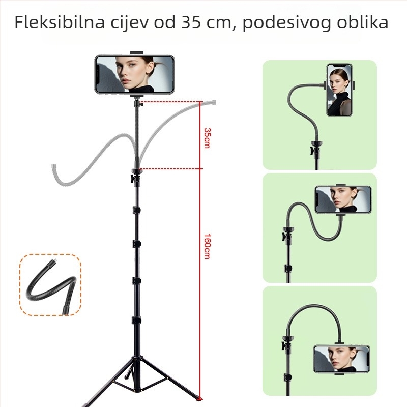 Podni stativ za mobitel s podesivim fleksibilnim vratom, prijenosni foto-stativ