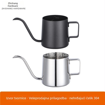 Kavna posuda od nehrđajućeg čelika 304 za pour-over, duga uska izljevnica, teflonski premaz