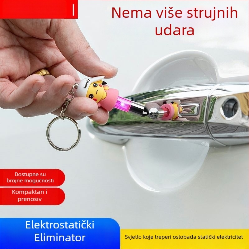 Automobilski antistatijski eliminator s brelokom za ključeve i štapom za uklanjanje statičkog elektriciteta
