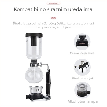 Staklena sifonska kava za kućnu upotrebu, ručni sifonski aparat i set za kavu