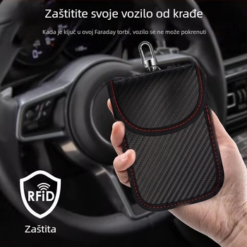 Faraday torbica za ključeve automobila i kartice – RFID zaštita, zaštita signala od krađe