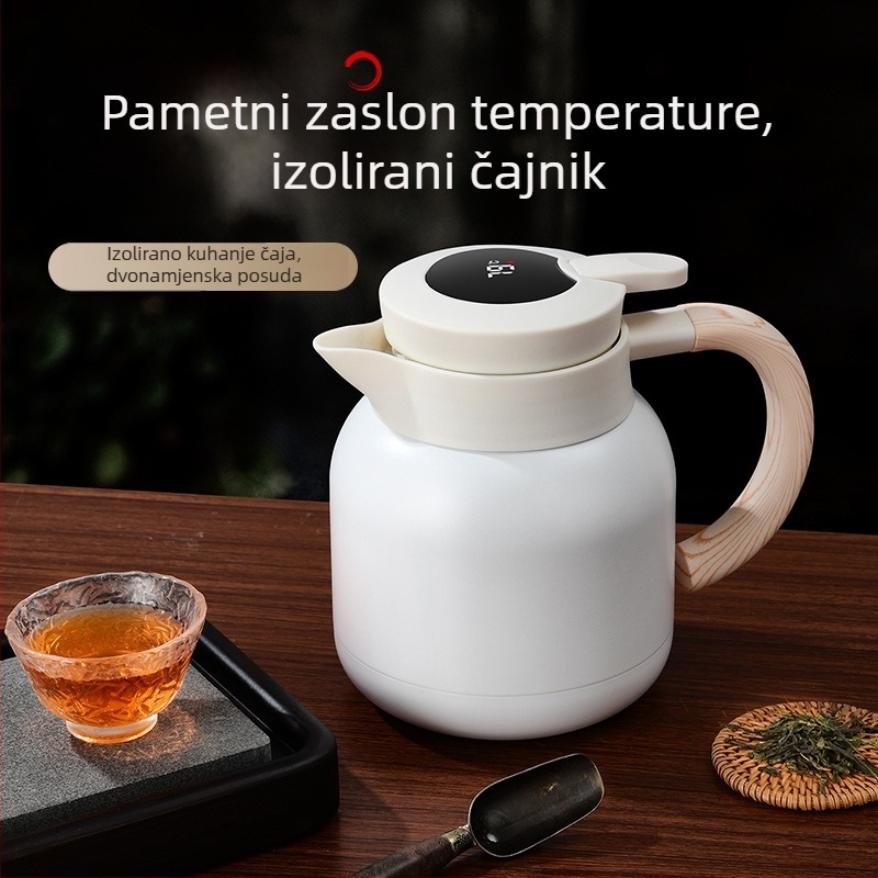 316 nehrđajući čelik, inteligentni prikaz temperature, izolirani čajnik za zaparivanje s odvojenim čajem i vodom, kućna upotreba, prijenosan, za bijeli čaj i kavu