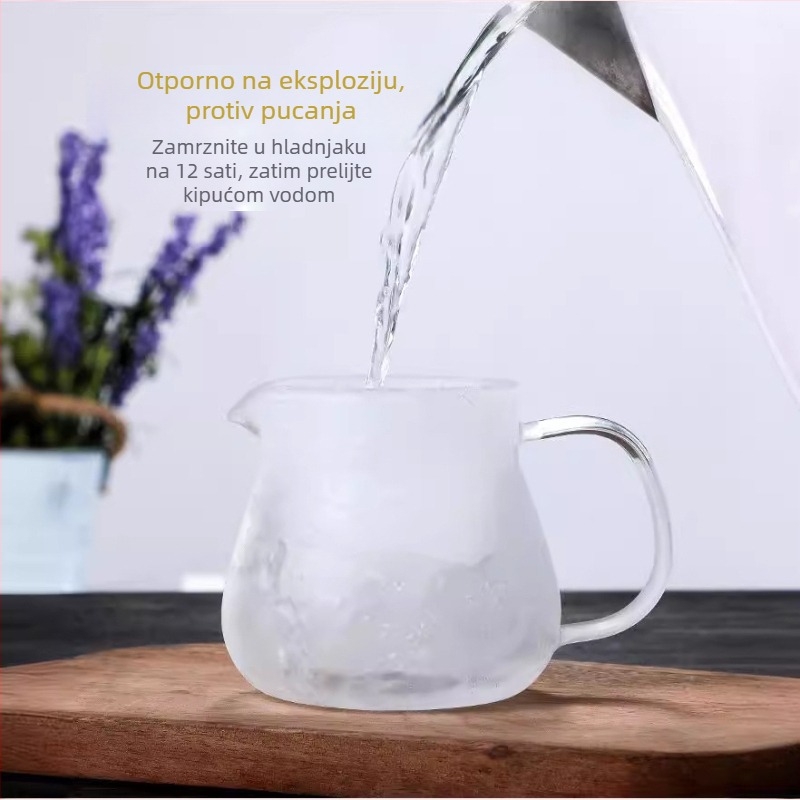 Pour-over posuda za kavu s čeličnim poklopcem, prozirno borosilikatno staklo, 460 ml