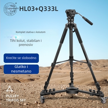 Lagani prijenosni stativ s hidraulijski amortiziranom pan-tilt glavom za DV i DSLR kamere, univerzalni nosač
