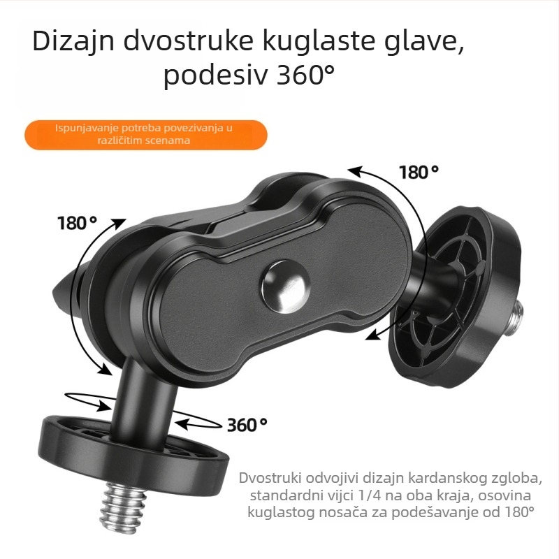 Držač za mobitel i livestream stativ uz dodatke za kameru, vijak 1/4 inča na kugličnu glavu, klip graha, magična ruka i gimball