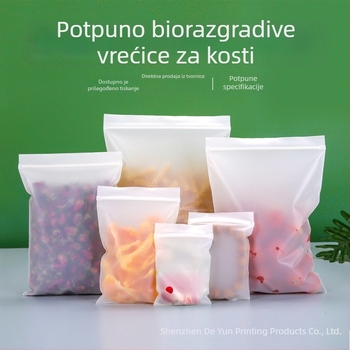 Biološki razgradiva zip vrećica od perforiranog filma, mat, samostojeća, prozirna