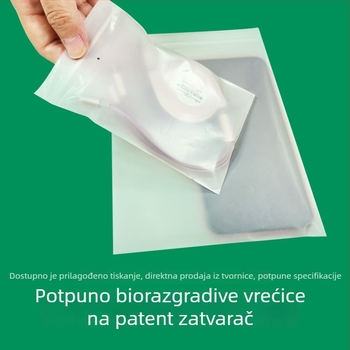 Biološki razgradiva zip vrećica od perforiranog filma, mat, samostojeća, prozirna