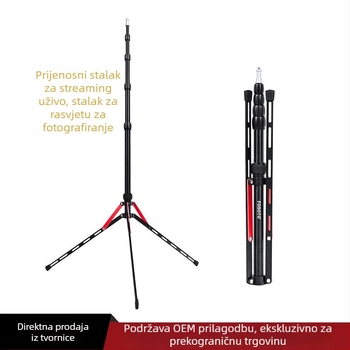 Sklopivi aluminijski stalak za rasvjetu za mobilni telefon s tripodom