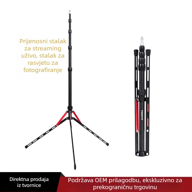 Sklopivi aluminijski stalak za rasvjetu za mobilni telefon s tripodom