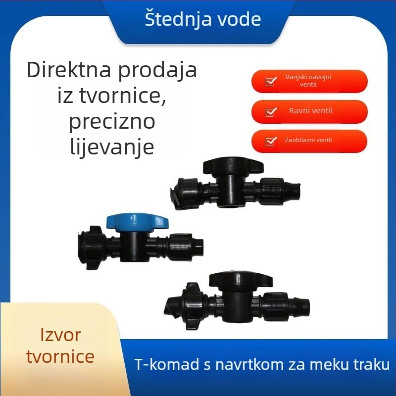 Bypass ventil za uštedu vode u stakleniku, spojka za mekani crijevo i matica za zaključavanje