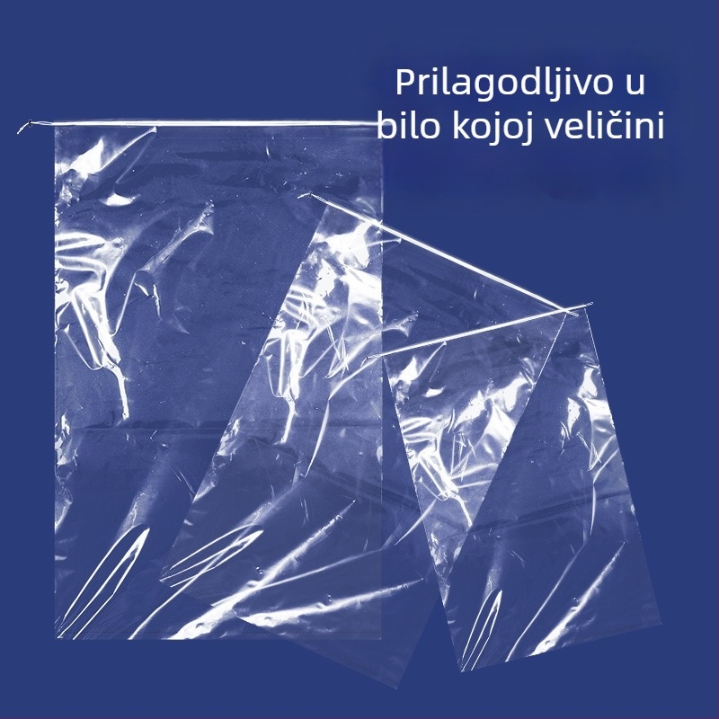 Prilagodljiva vrećica s vezicom, prozirna mat plastična vrećica za odjeću