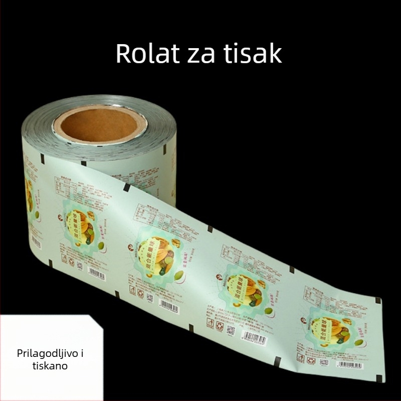 Automatska mašina za pakiranje s prilagodljivom kompozitnom rolnom folijom za prehrambenu ambalažu, prozirni film s otiskom
