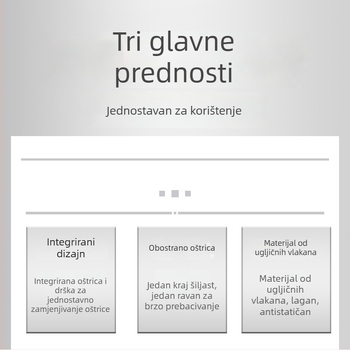Set antistatičkih plastičnih alata za otvaranje za popravak mobilnih telefona, dvostruki vrh, posebnog oblika, crne boje