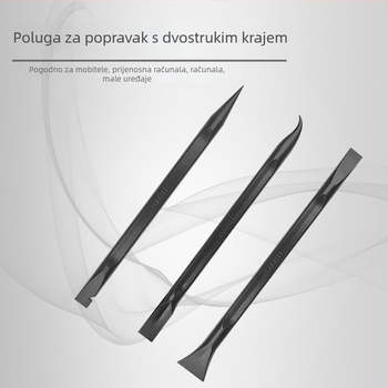 Set antistatičkih plastičnih alata za otvaranje za popravak mobilnih telefona, dvostruki vrh, posebnog oblika, crne boje