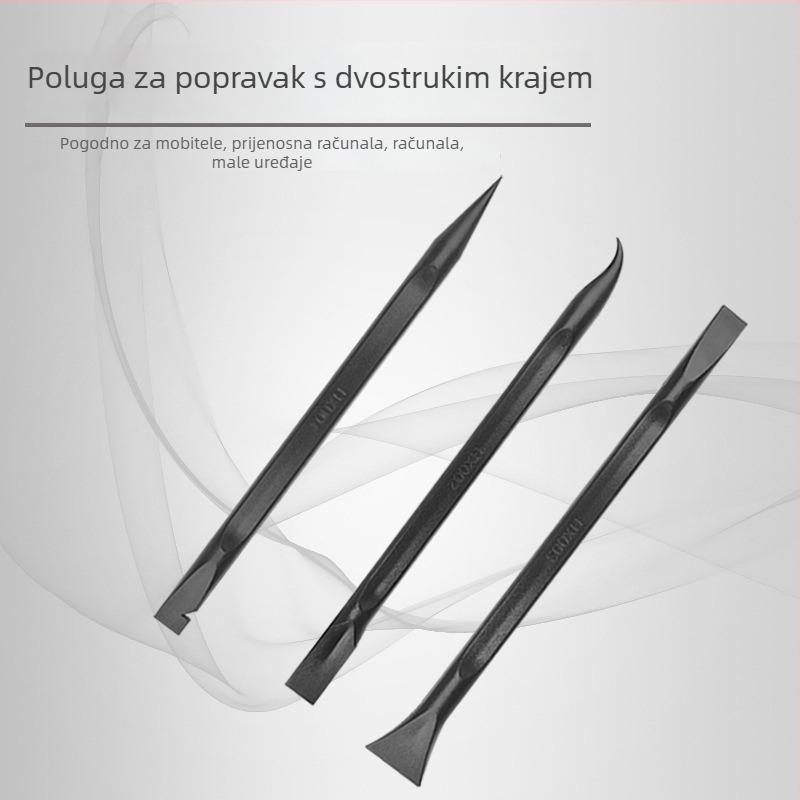 Set antistatičkih plastičnih alata za otvaranje za popravak mobilnih telefona, dvostruki vrh, posebnog oblika, crne boje