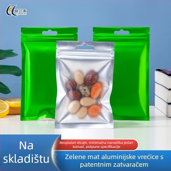 Šarena Yin-Yang vrećica sa samouzatvaranjem, zelena mat prozirna kapsa s aluminij folijom, za nakit i slušalice