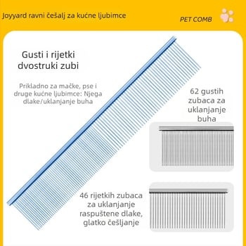 Čisti bakreni češalj za kućne ljubimce s igličastim zubima – raščešljavanje, masaža, antistatički