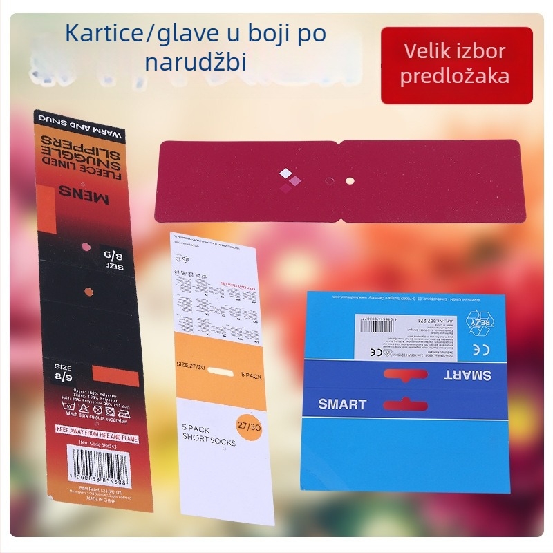 Prilagođene tiskane papirne oznake i kartice za pakiranje, uključujući viseće etikete, male etikete i preklopne kartice