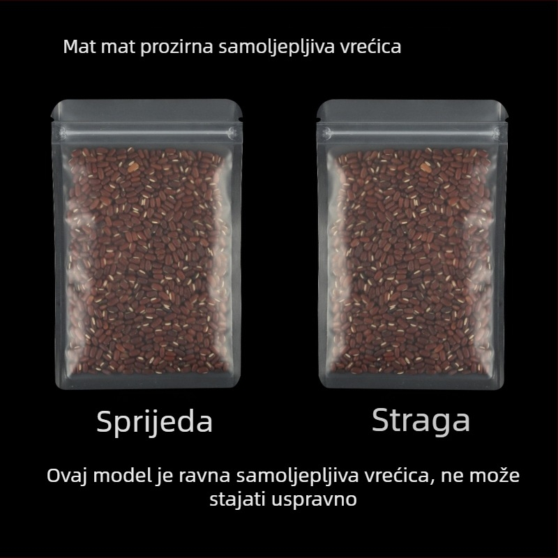 Matne prozračne samouzavirujuće vrećice za čaj, porcioniranje čaja i skladištenje nakita; prozirne plastične vrećice visoke prozirnosti.