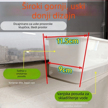 Balkonski lonac za povrće, plastični pravokutni lonac za povrće, dugačak lonac, unutarnje viseće