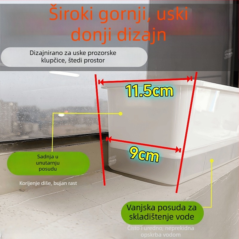 Balkonski lonac za povrće, plastični pravokutni lonac za povrće, dugačak lonac, unutarnje viseće