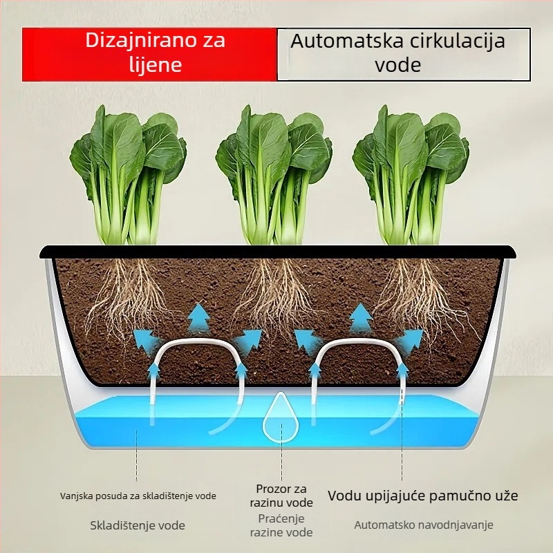 Balkonski lonac za povrće, plastični pravokutni lonac za povrće, dugačak lonac, unutarnje viseće