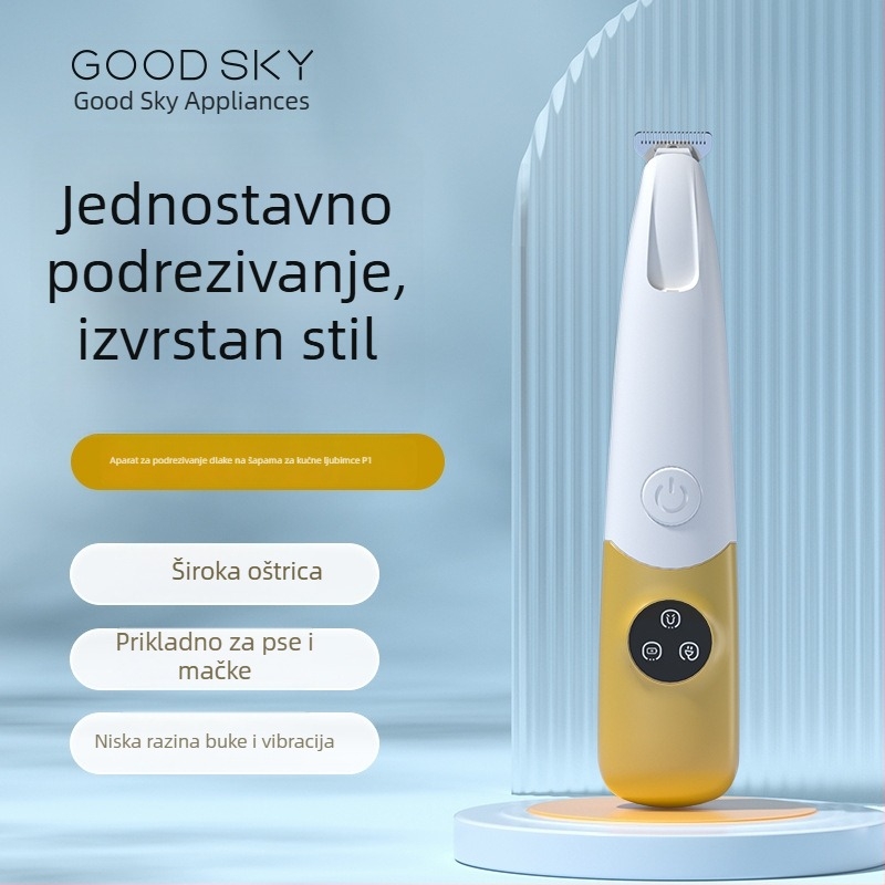 Keli-P1 električni trimer za šape kućnih ljubimaca, za mačke i pse, LED svjetlo, vodootporan