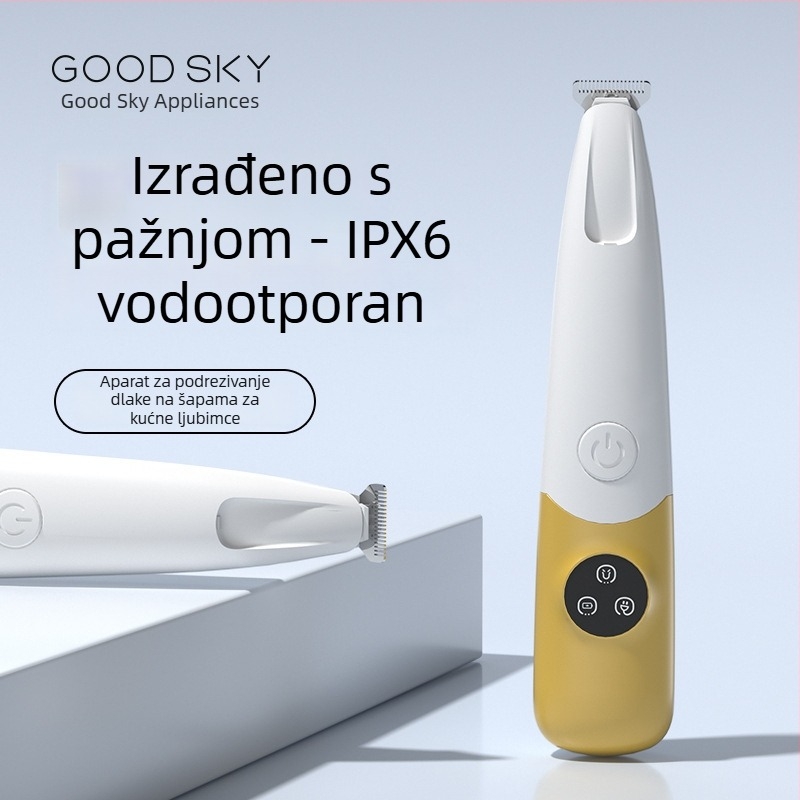 Keli-P1 električni trimer za šape kućnih ljubimaca, za mačke i pse, LED svjetlo, vodootporan