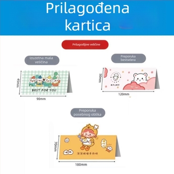 Prilagođeni sklopivi držač kartica, neobičnog oblika, viseće kartice, prilagođeni nakiti, zahvala, tisak na stražnjoj strani kartice