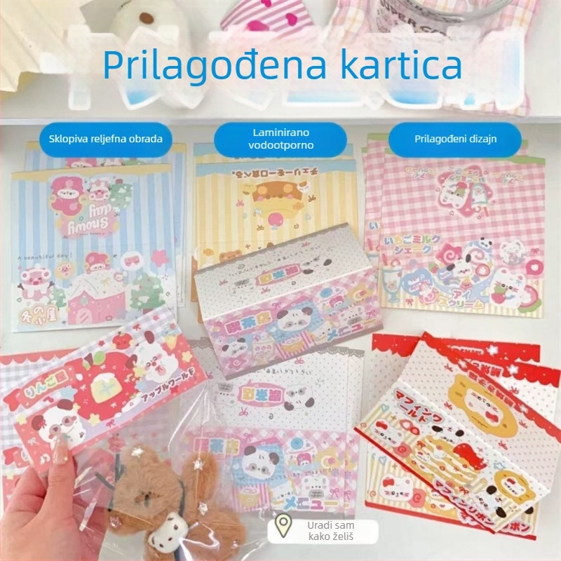 Prilagođeni sklopivi držač kartica, neobičnog oblika, viseće kartice, prilagođeni nakiti, zahvala, tisak na stražnjoj strani kartice