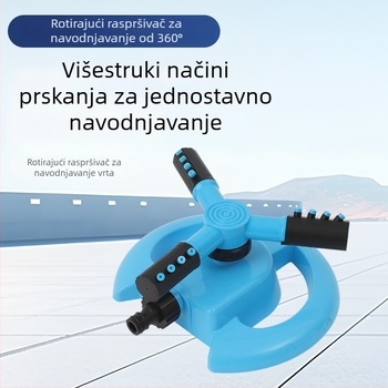 360° rotirajući navodnjak za zalijevanje, polumjesec oblika, automatsko vrtno navodnjavanje, trokraki navodnjak za travnjak
